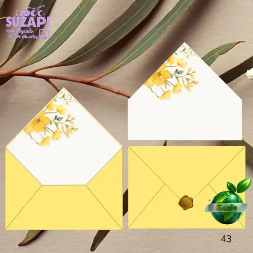 Convite de Casamento Amarelo Forrado C/lacre de Cera