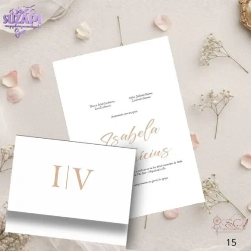 Convite de Casamento Bege Tam A5