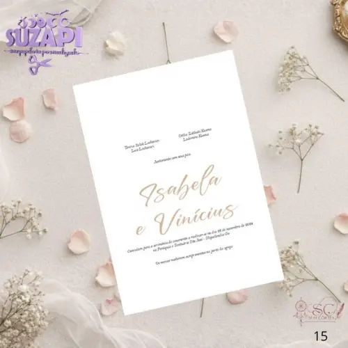 Convite de Casamento Bege Tam A5