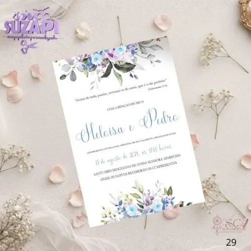 Convite de Casamento Floral Tam A5
