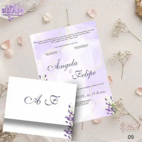 Convite de Casamento Lavanda Tam A5