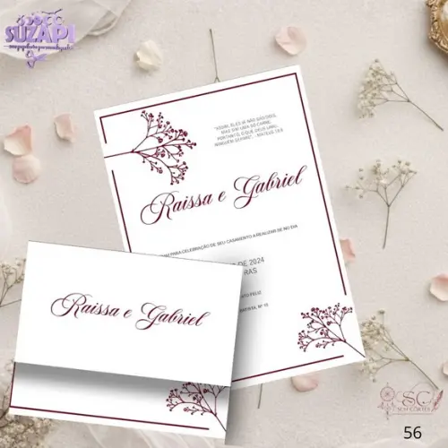 Convite de Casamento Marsala Minimalista Tam A5