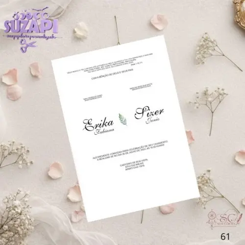 Convite de Casamento Minimalista Tam A5
