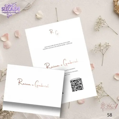 Convite de Casamento Minimalista Tam A5