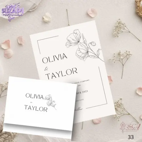 Convite de Casamento Preto e Branco Minimalista 2 Tam A5