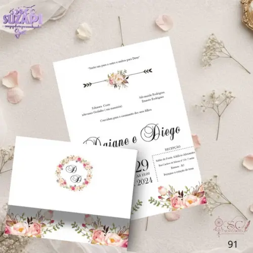 Convite de Casamento Rosa Claro Tam A5