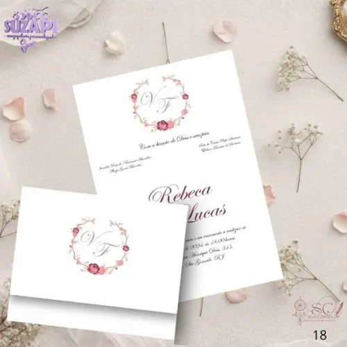 Convite de Casamento Rosa Tam A5