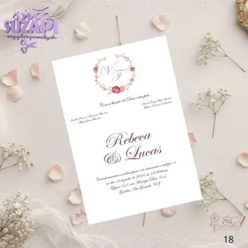 Convite de Casamento Rosa Tam A5
