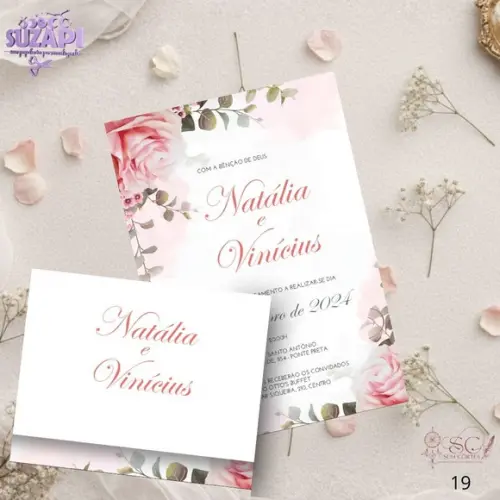 Convite de Casamento Rosé Tam A5