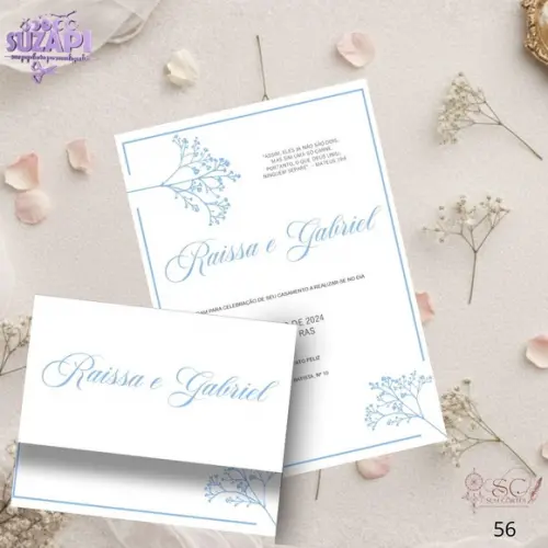 Convite de Casamento Serenity Minimalista Tam A5