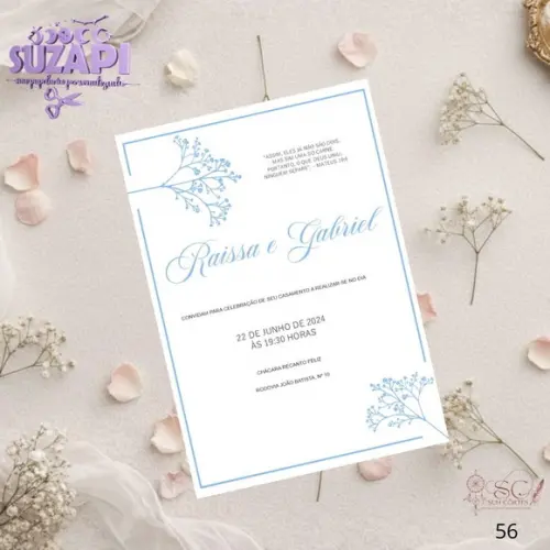 Convite de Casamento Serenity Minimalista Tam A5