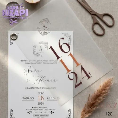 Convite de Casamento Terracota A6 Exclusivo