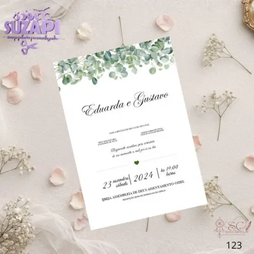 Convite de Casamento Verde Oliva c Lacre de Cera Tam A5