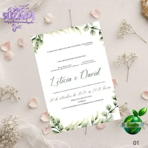 Convite de Casamento Verde Oliva Tam A5
