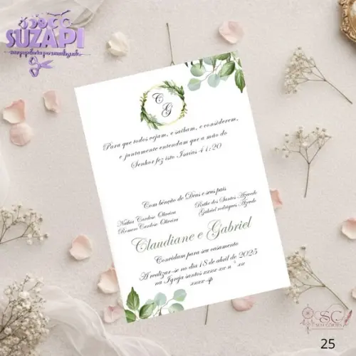 Convite de Casamento Verde Oliva Tam A5