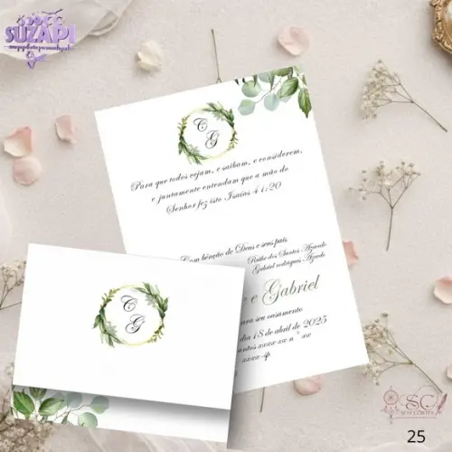 Convite de Casamento Verde Oliva Tam A5
