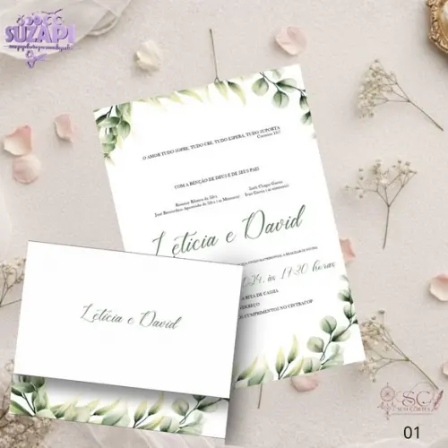 Convite de Casamento Verde Oliva Tam A5