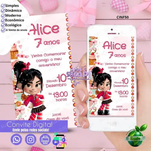 Convite Detona Ralph Digital Virtual Whatsapp