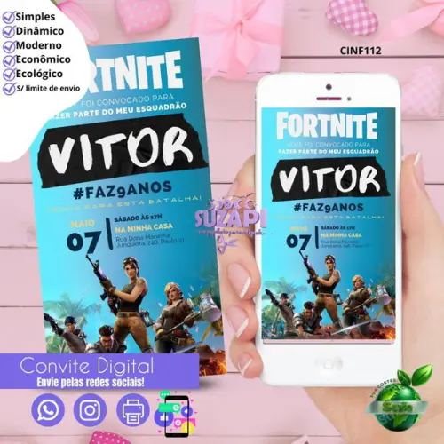 Convite Free Fire 2 Digital Virtual Whatsapp