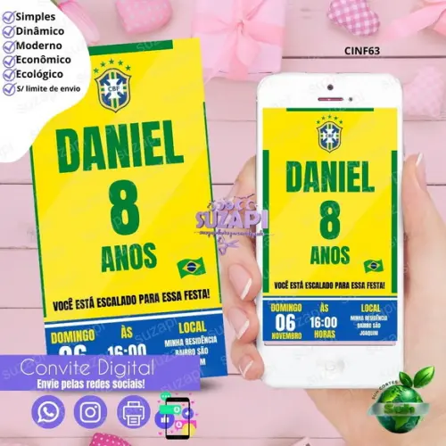 Convite Futebol Digital Virtual Whatsapp