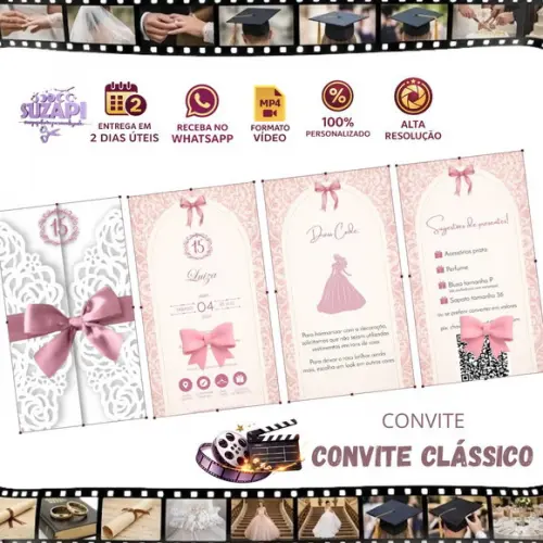 Convite Interativo Convite Classico Rosé + Brinde
