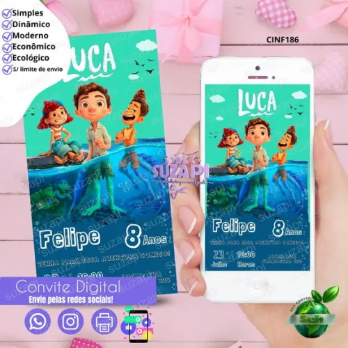 Convite Luca 2 Digital Virtual Whatsapp