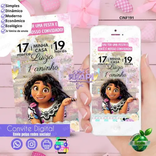 Convite Mirabel Madrigal Encanto 2 Digital Virtual Whatsapp