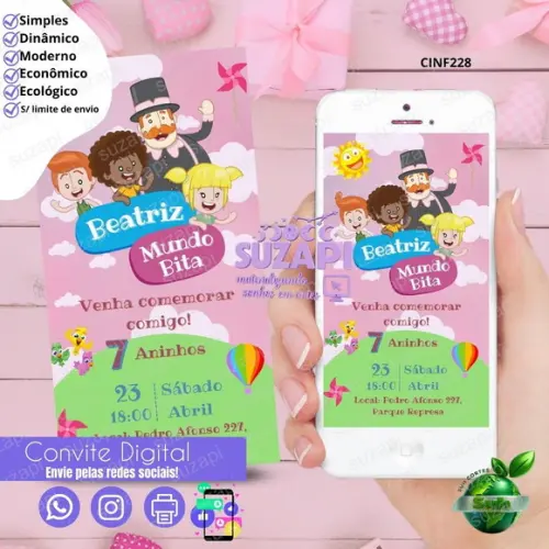 Convite Mundo Bita Digital Virtual Whatsapp