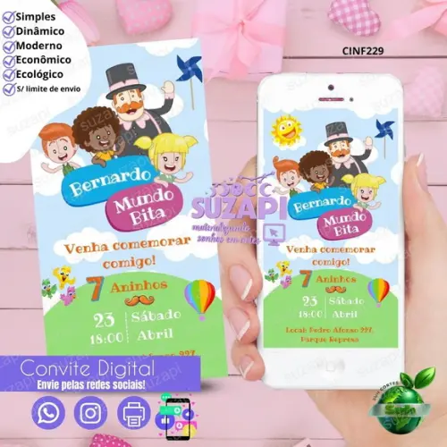 Convite Mundo Bita Digital Virtual Whatsapp