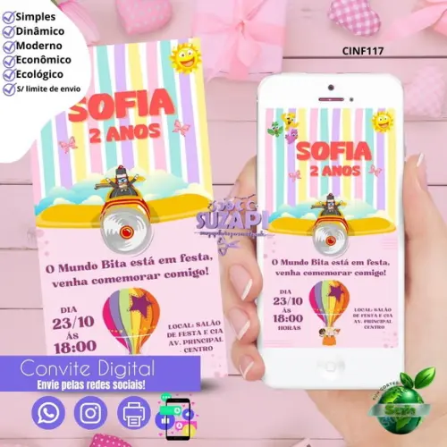 Convite Mundo Bita Digital Virtual Whatsapp