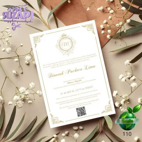 Convite Pergaminho 15 Anos Roxo com Dourado + Lacre de Cera