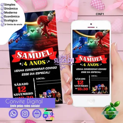 Convite Sonic Digital Virtual Whatsapp