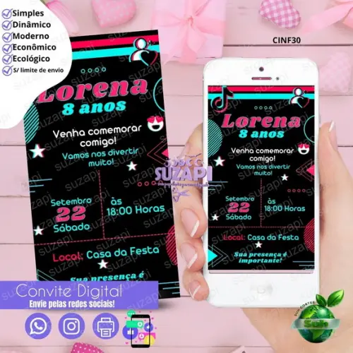 Convite Tiktok Digital Virtual Whatsapp