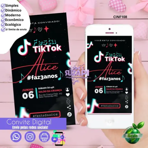 Convite Tiktok 4 Digital Virtual Whatsapp