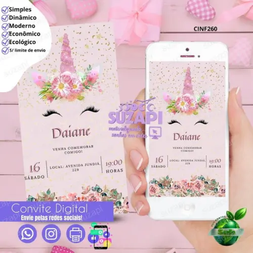 Convite Unicórnio Digital Virtual Whatsapp
