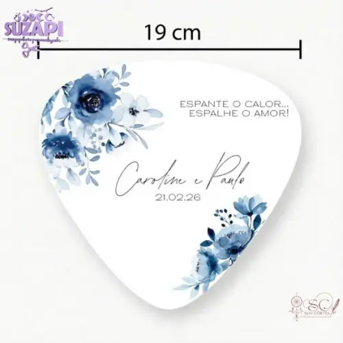 Kit Lagrima Alegria e Ventarola Personaliza Azul Marinho