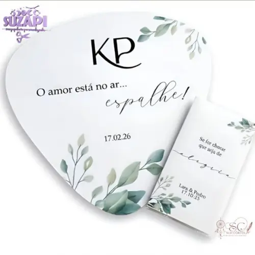 Kit Lagrima Alegria e Ventarola Personaliza Verde Oliva