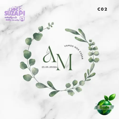 Logotipo / Monograma de Casamento Verde Oliva