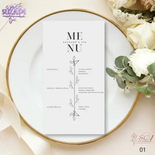 Menu Minimalista 9,5x21cm