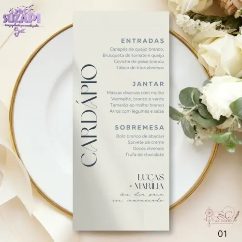 Menu Minimalista 10x29cm