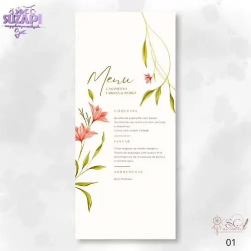 Menu Salmão com Verde 10x29cm