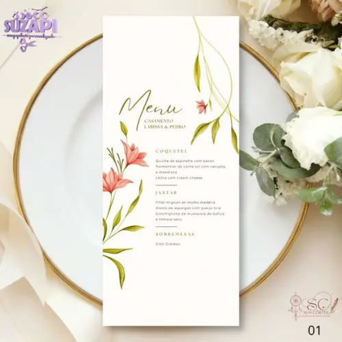 Menu Salmão com Verde 10x29cm
