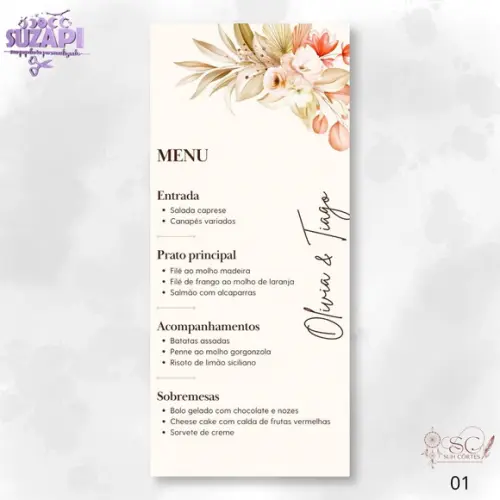 Menu Salmão 10x29cm
