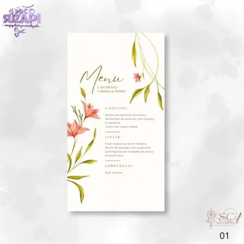 Menu Salmão com Verde 9,5x21 cm