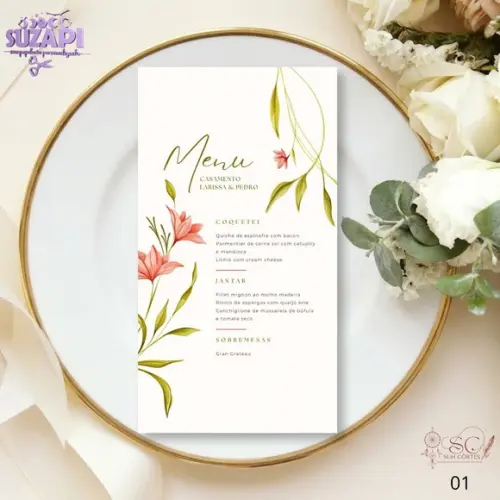 Menu Salmão com Verde 9,5x21 cm