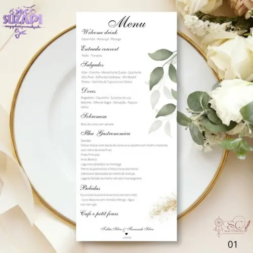 Menu Verde Oliva 10x29cm