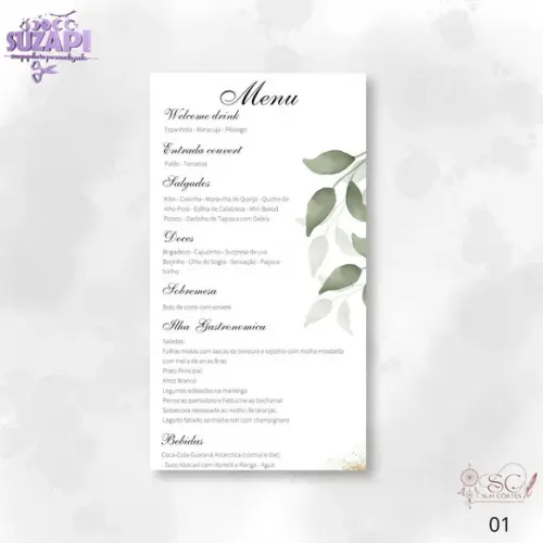 Menu Verde Oliva 9,5x21cm