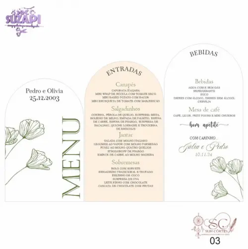 Menu Verde Oliva Luxo 3 Paginas