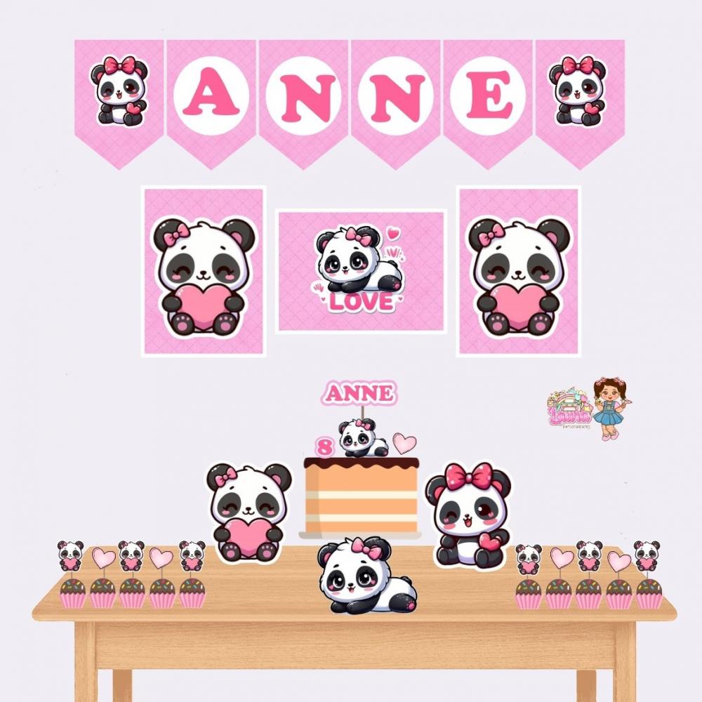 Kit Festa só um Bolinho Pandinha - Decoração de aniversário -