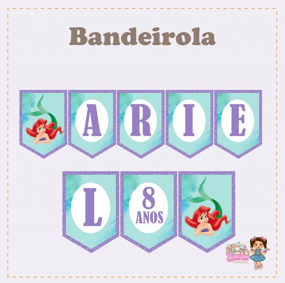 Kit Festa só um Bolinho Sereia Ariel - Decoração de aniversár